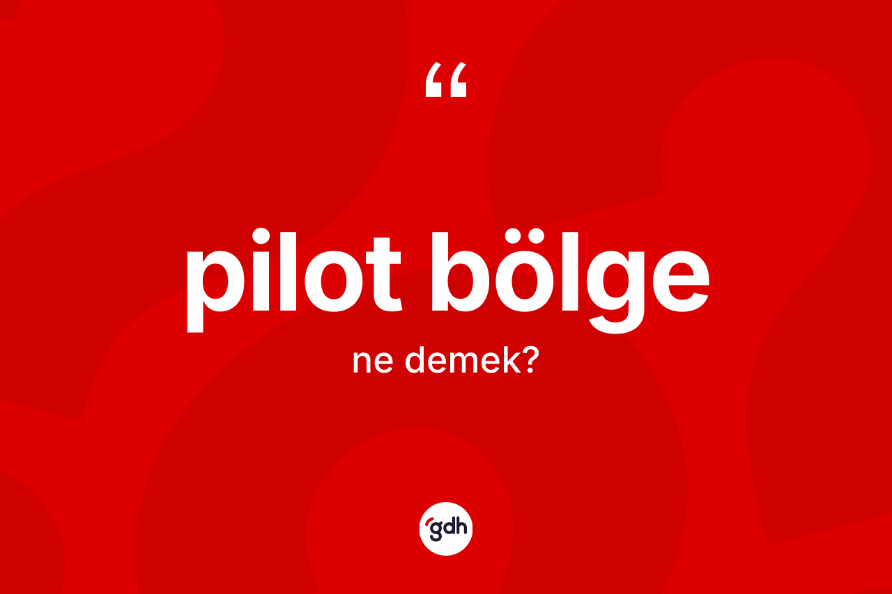 Pilot bölge ne demek? Pilot bölgenin sözlükteki anlamı nedir?