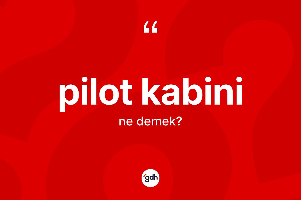 Pilot kabini ne anlama gelir? Pilot kabininin TDK'ya göre anlamı nedir?