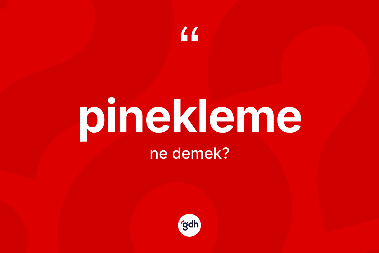 Pinekleme kelimesi nedir? Pineklemenin TDK'ya göre anlamı nedir?