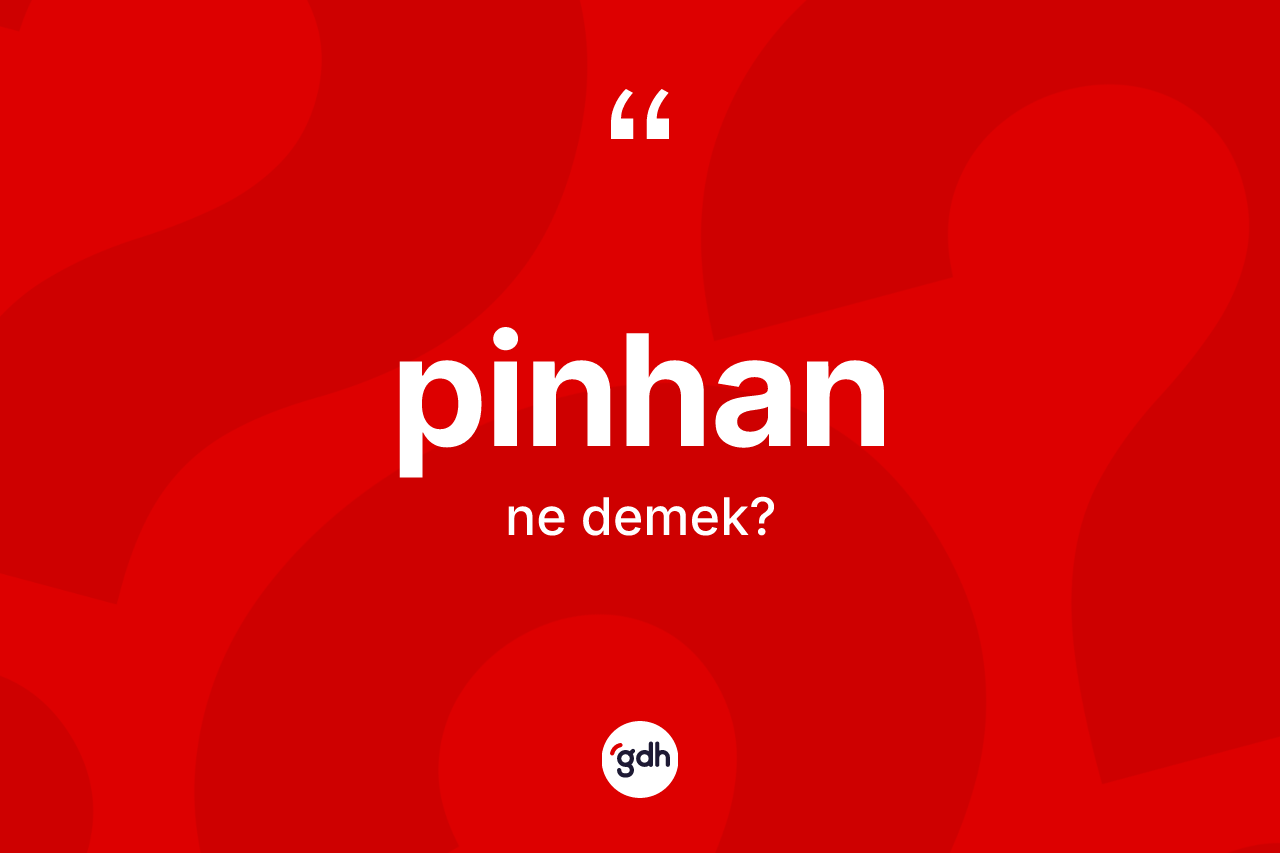 Pinhan kelimesinin anlamı nedir? Pinhanın TDK'ya göre anlamı nedir?