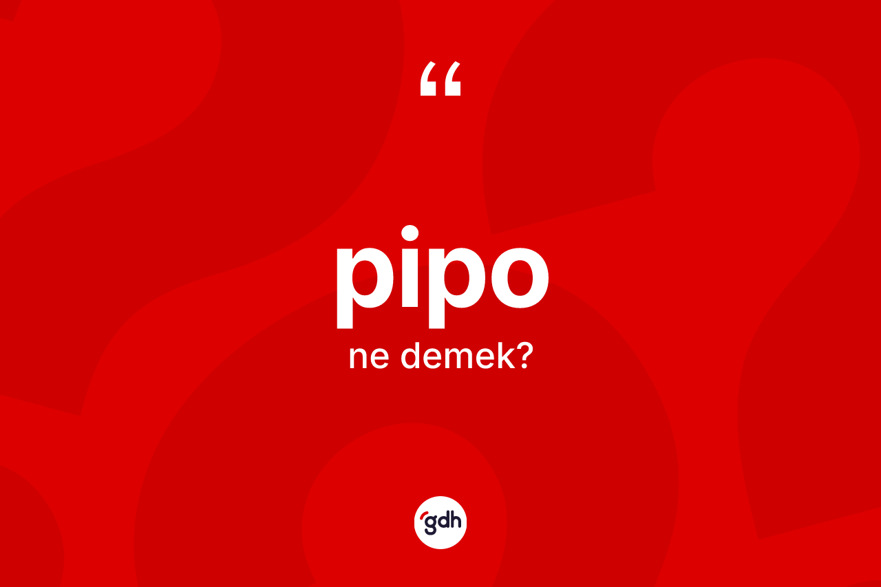 Pipo nedir? Pipo kelimesinin TDK'ya göre açıklaması nedir?