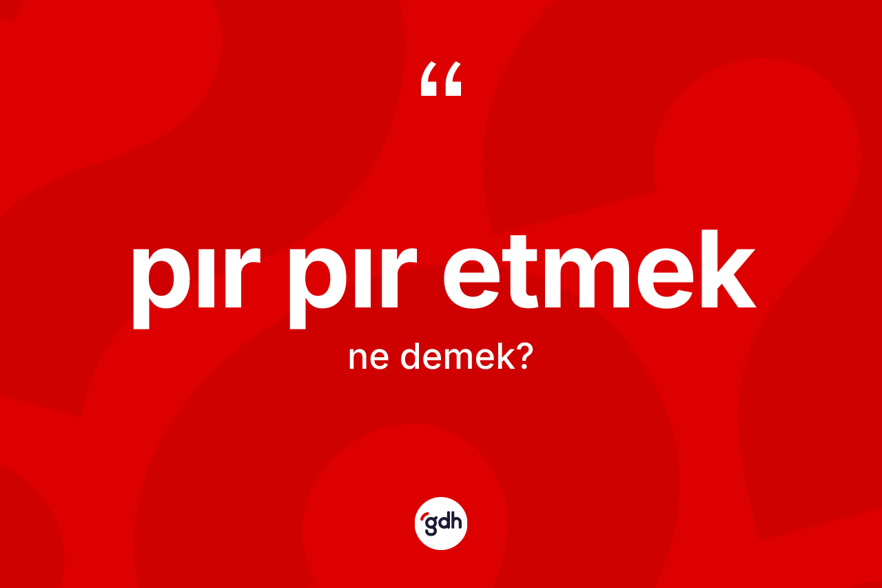 Pır pır etmek sözü ne demektir? Pır pır etmek ifadesinin sözlük anlamı nedir?