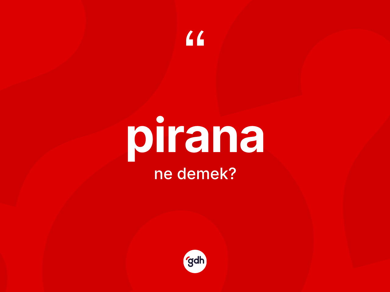Pirana ne demek? Pirana kelimesinin TDK anlamı nedir?