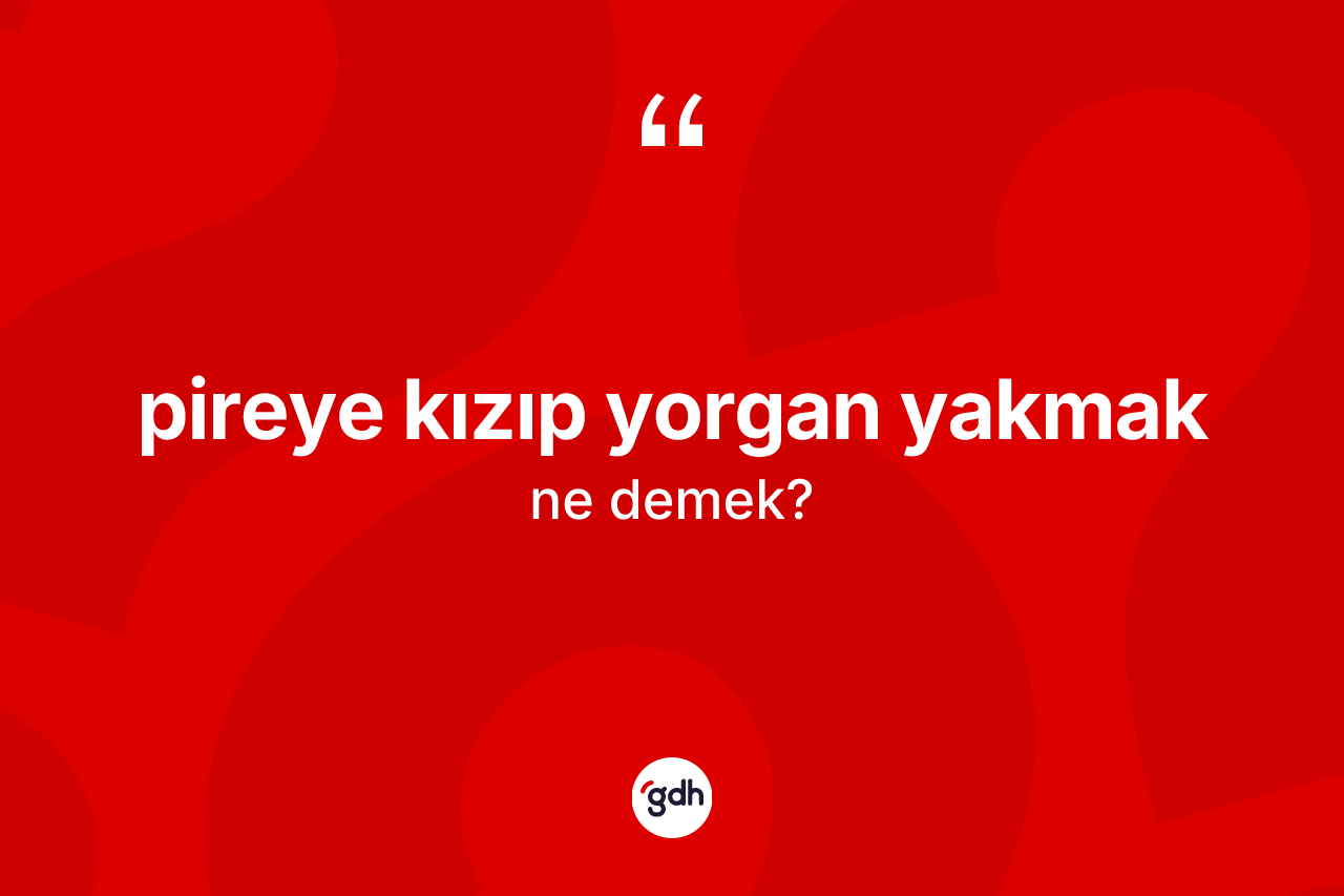 Pireye kızıp yorgan yakmak ifadesi ne demek?