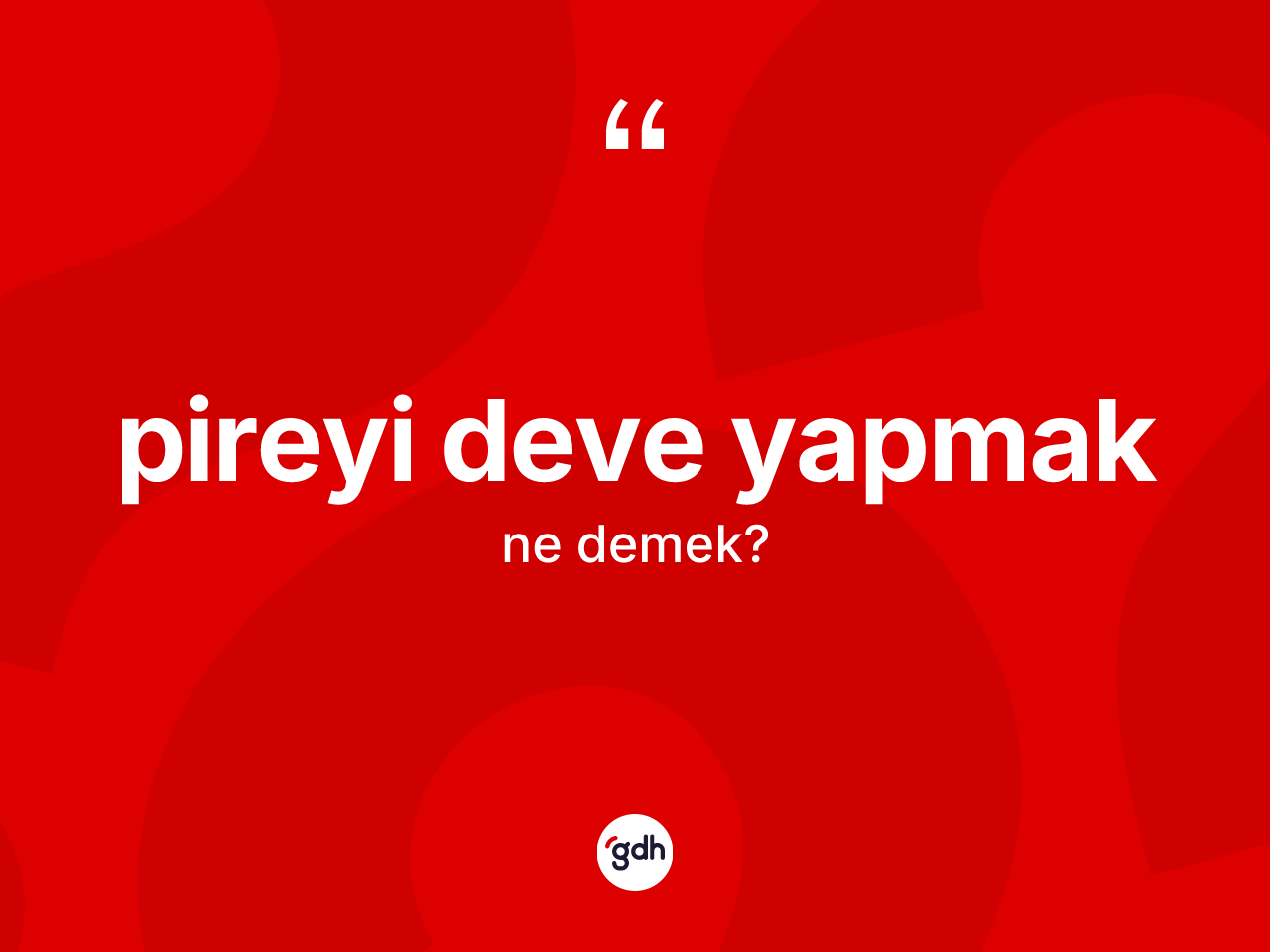 Pireyi deve yapmak ifadesinin anlamı nedir? Pireyi deve yapmak ifadesinin TDK anlamı nedir?