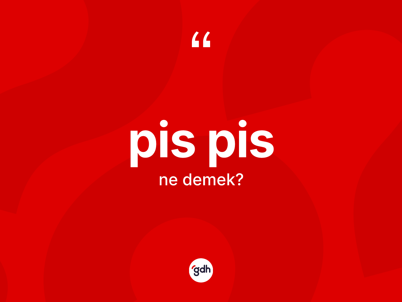 Pis pis kelimesinin tanımı nedir? Pis pisin TDK'ya göre anlamı nedir?