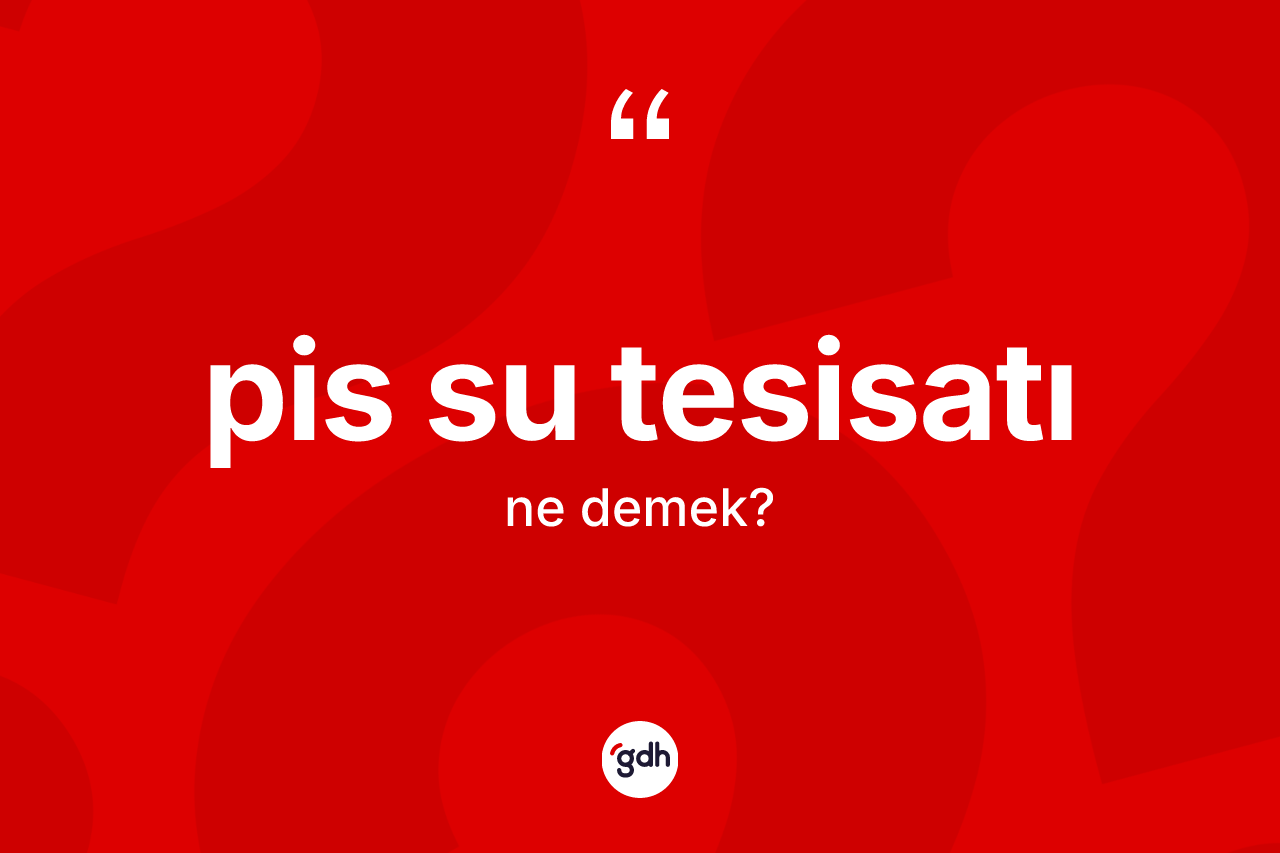 Pis su tesisatı kelimesinin sözlükteki tanımı nedir?