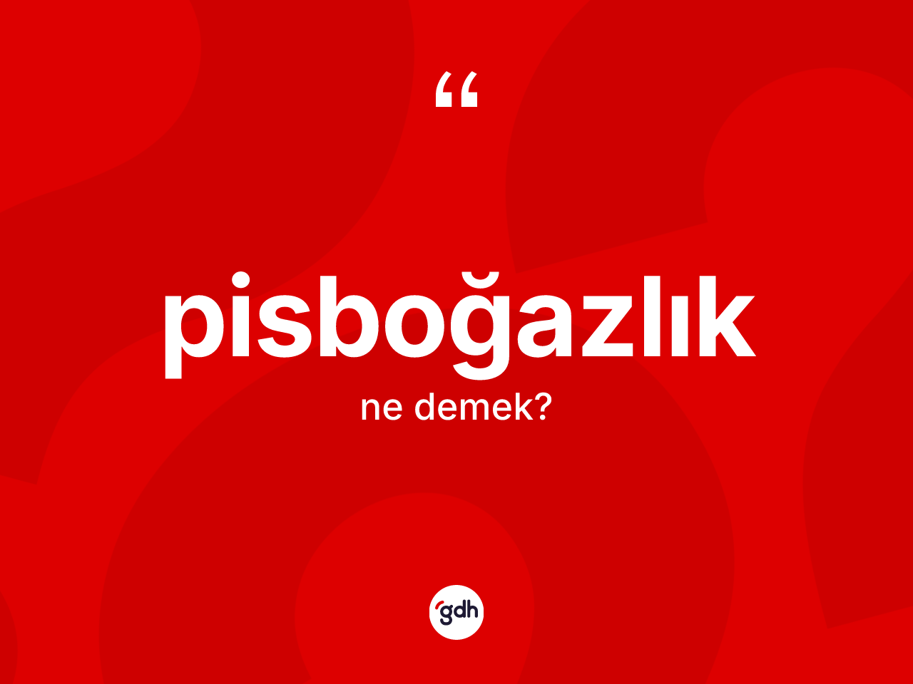 Pisboğazlık ne demek? Pisboğazlık kelimesinin özellikleri nelerdir?
