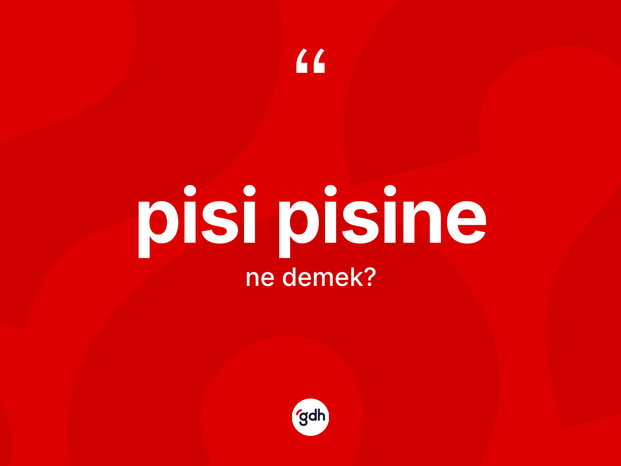 Pisi pisine kelimesinin sözlükteki tanımı nedir? Pisi pisinenin TDK'ya göre anlamı nedir?