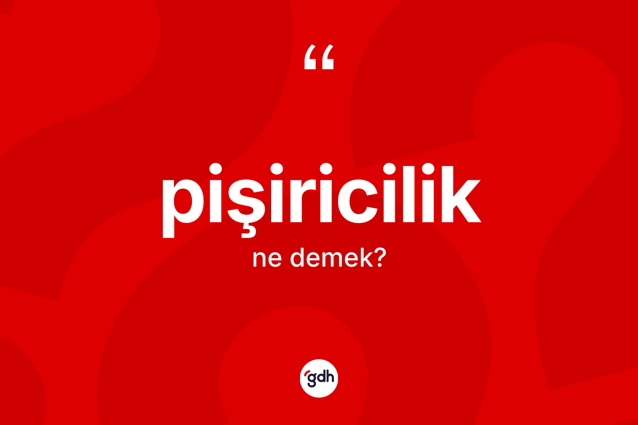 Pişiricilik kelimesinin sözlükteki tanımı nedir? Pişiriciliğin kısaca tanımı nedir?