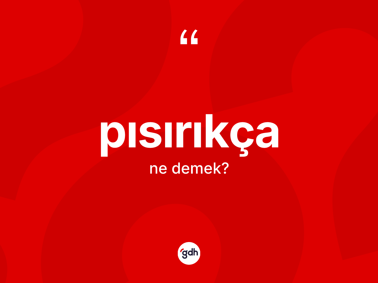 Pısırıkça kelimesinin tanımı nedir? Pısırıkçanın kısaca tanımı nedir?