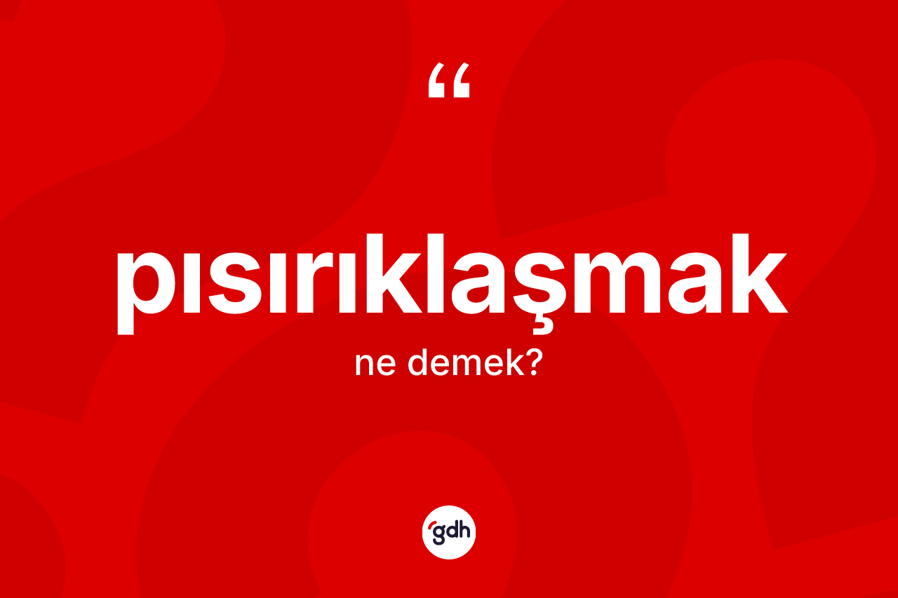 Pısırıklaşmak kelimesinin tanımı nedir? Pısırıklaşmağın kısaca tanımı nedir?