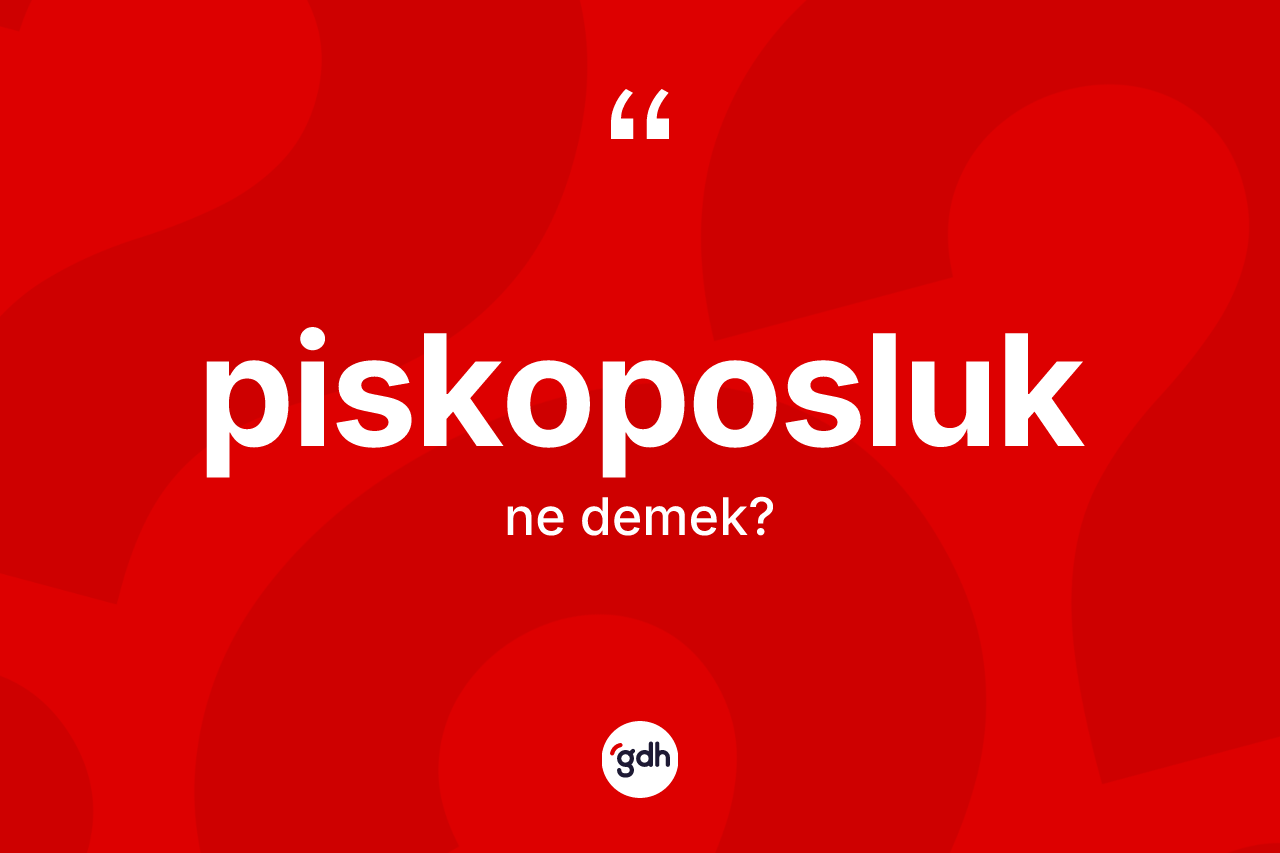 Piskoposluk kelimesinin tanımı nedir? Piskoposluk kelimesinin kaç farklı anlamı var?