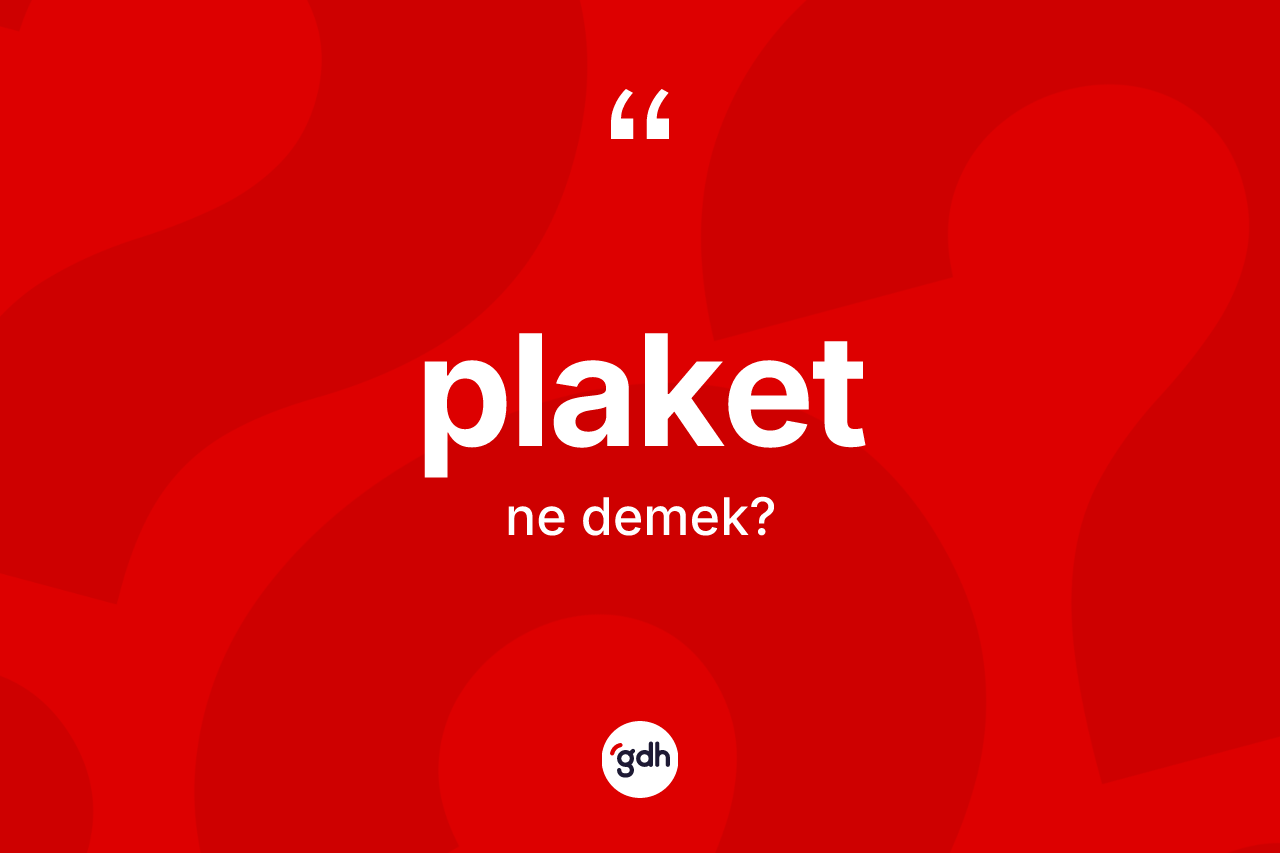 Plaket kelimesi nedir? Plaket kelimesinin TDK anlamı nedir?