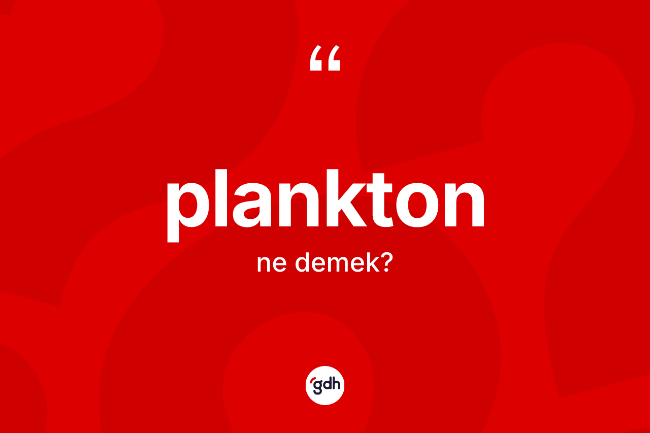 Plankton ne anlama gelir? Planktonun TDK'ya göre anlamı nedir?