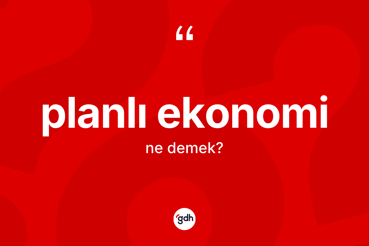 Planlı ekonomi ne demek?
