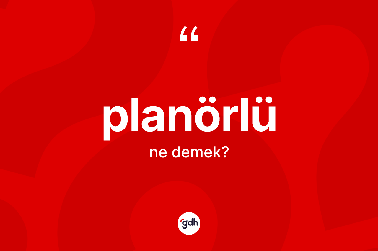 Planörlü kelimesi ne demek? Planörlünün TDK'ya göre anlamı nedir?