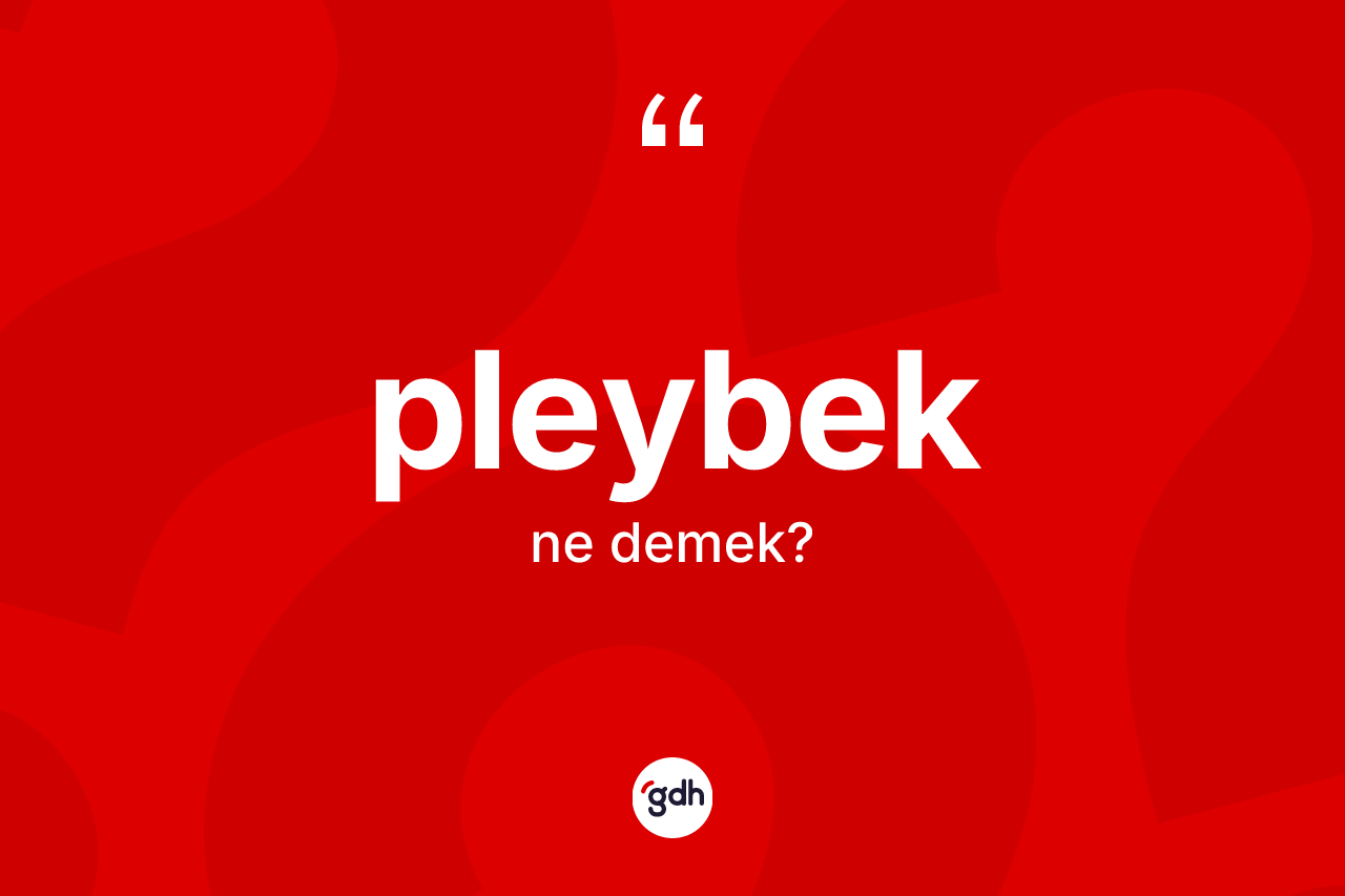 Pleybek kelimesi ne demek? Pleybek kelimesinin kaç farklı anlamı var?