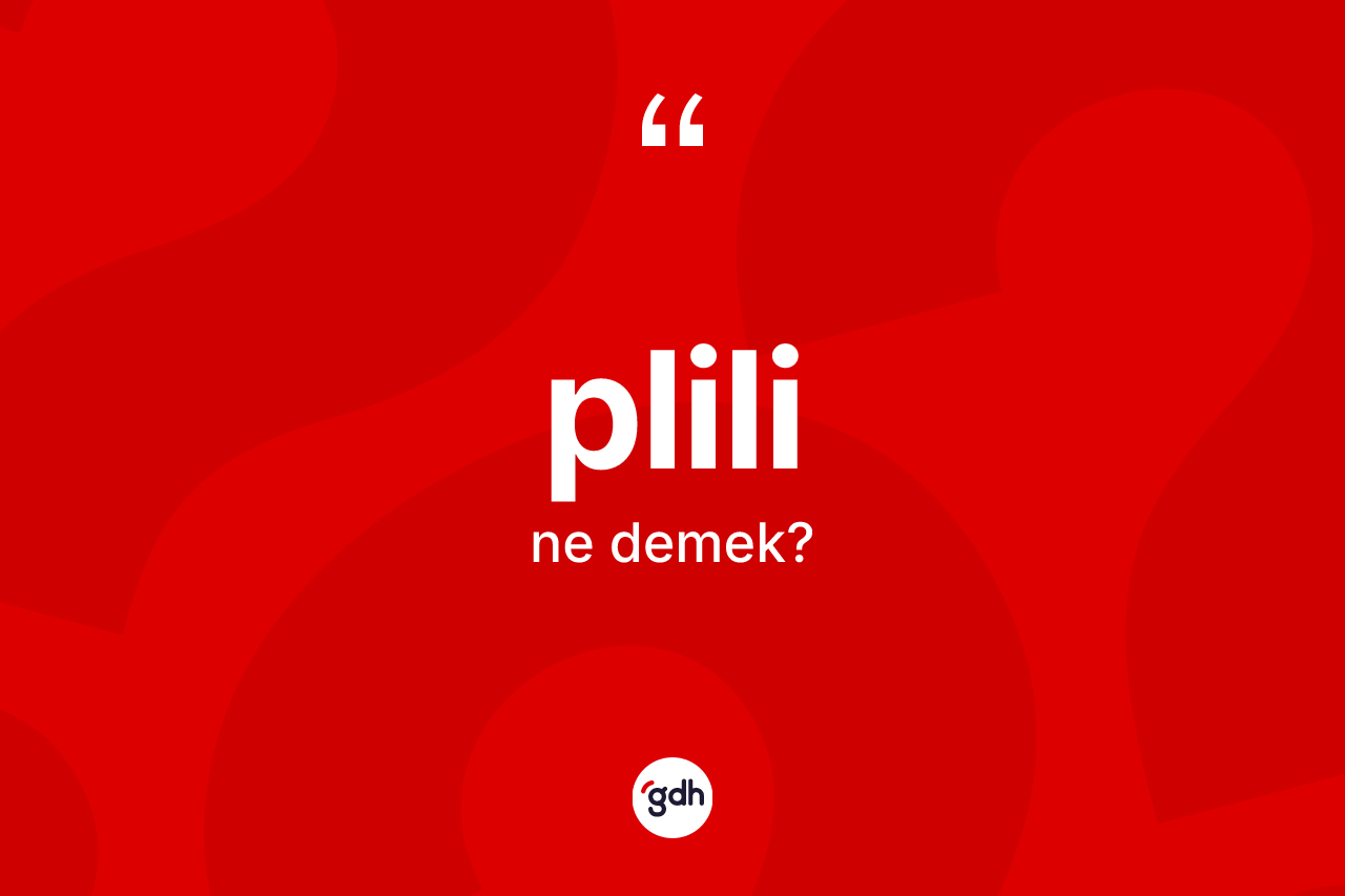 Plili kelimesinin anlamı nedir? Plilinin TDK'ya göre anlamı nedir?