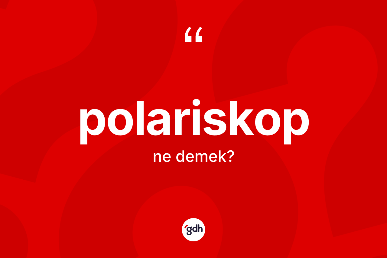 Polariskop ne demek? Polariskobun sözlükteki anlamı nedir?