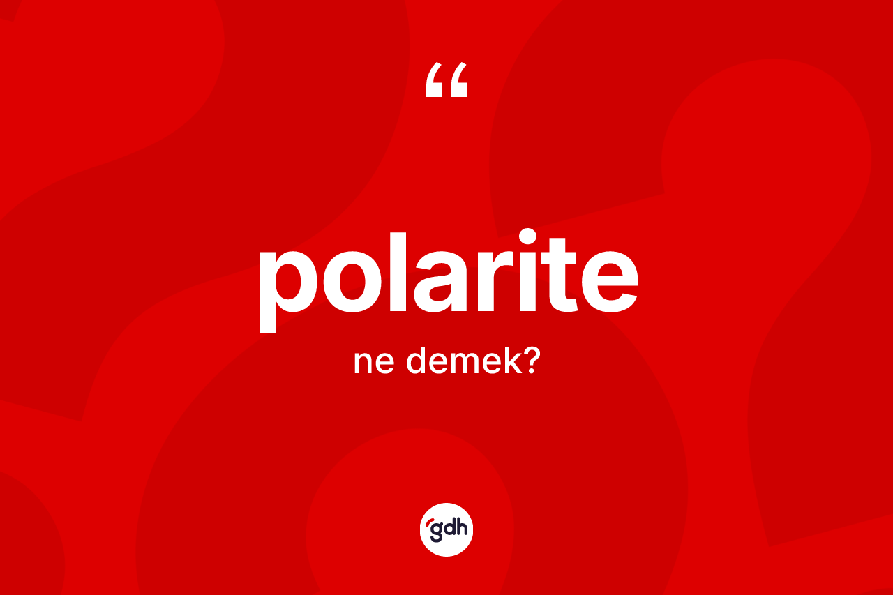 Polarite kelimesi nedir? Polarite kelimesinin TDK'ya göre açıklaması nedir?