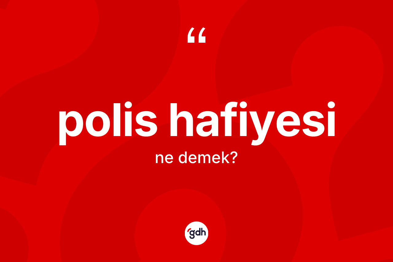 Polis hafiyesi kelimesinin tanımı nedir? Polis hafiyesi kelimesinin TDK anlamı nedir?