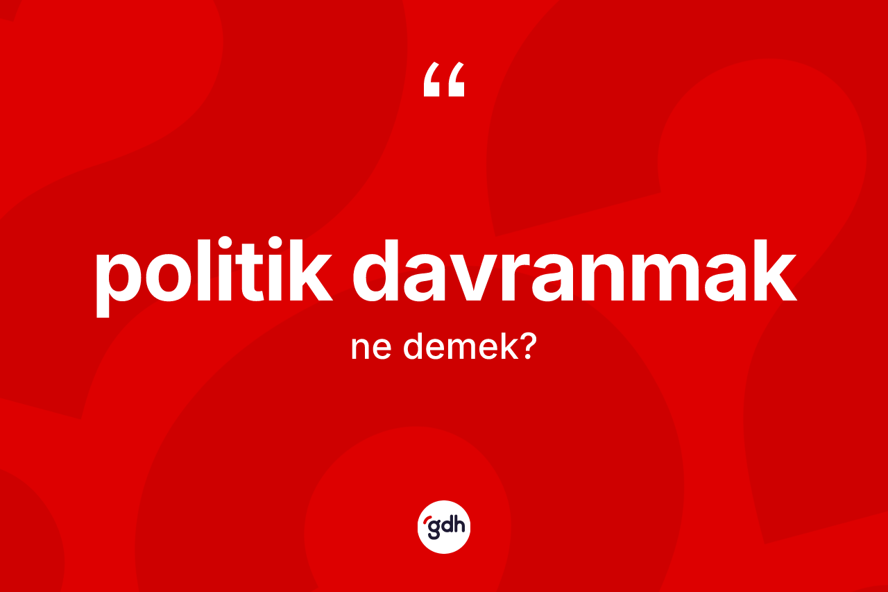 Politik davranmak ifadesi ne anlama gelir? Politik davranmak ifadesinin TDK'ya göre açıklaması nedir?