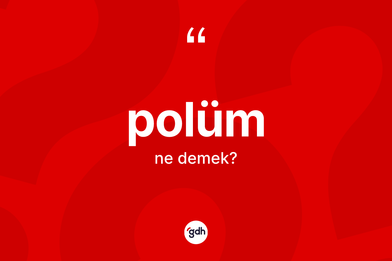 Polüm kelimesi ne anlama gelir? Polüm kelimesinin TDK'ya göre açıklaması nedir?
