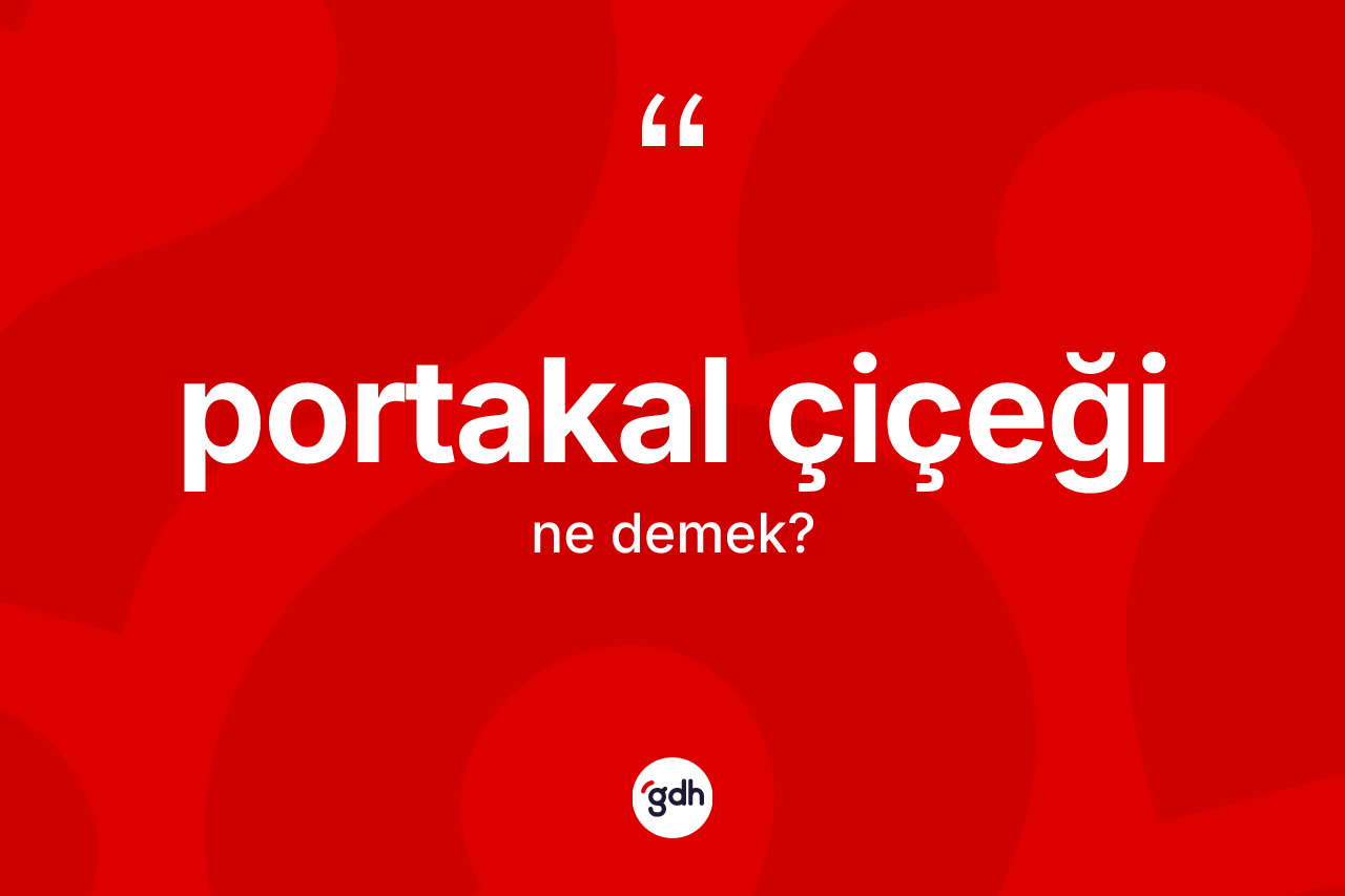 Portakal çiçeği ne anlama gelir? Portakal çiçeğinin sözlükteki anlamı nedir?