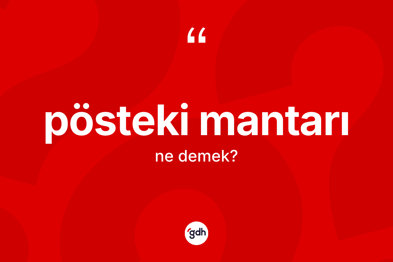 Pösteki mantarı kelimesinin tanımı nedir? Pösteki mantarının TDK'ya göre anlamı nedir?