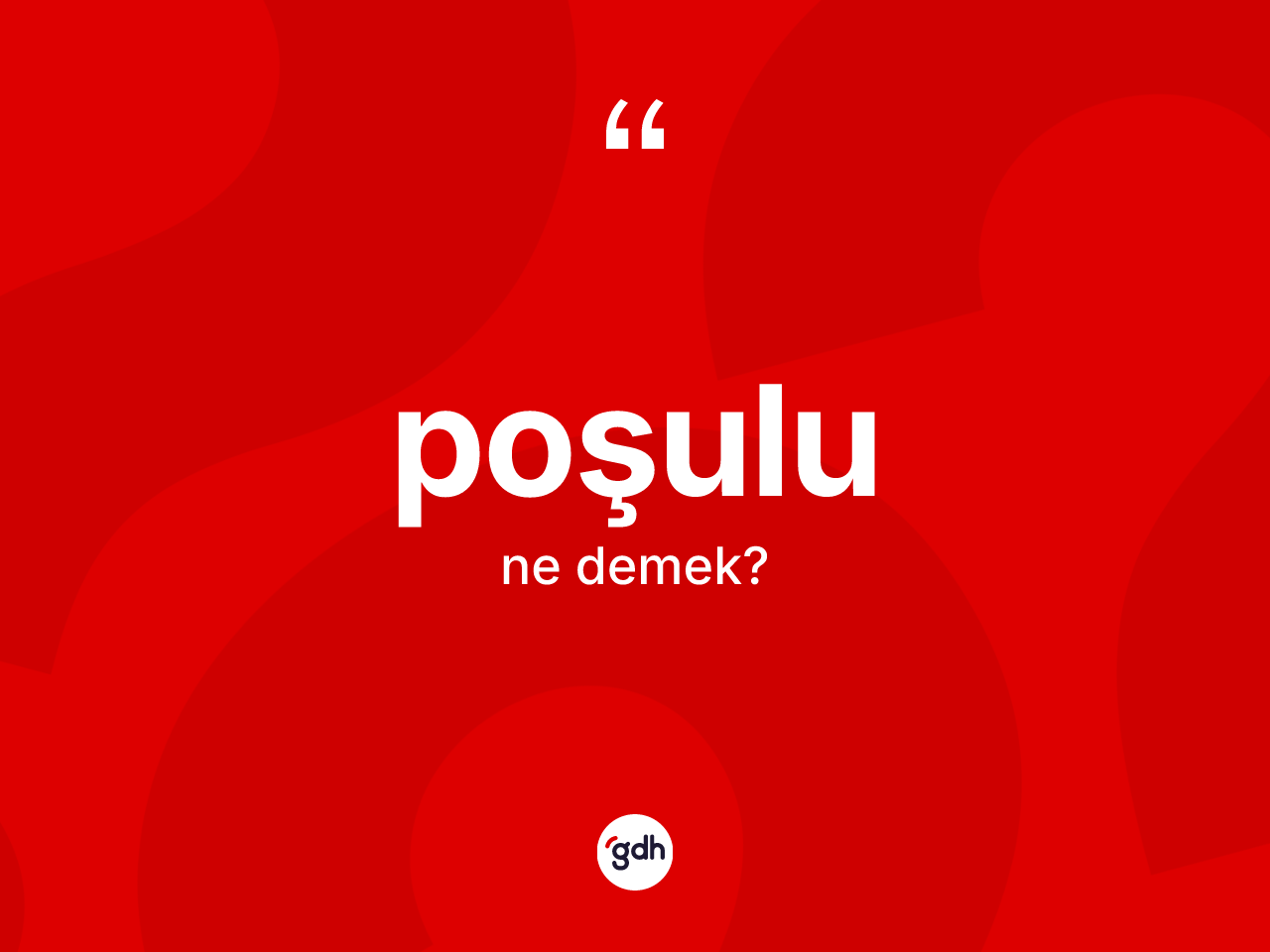 Poşulu kelimesinin tanımı nedir? Poşulunun sözlükteki anlamı nedir?