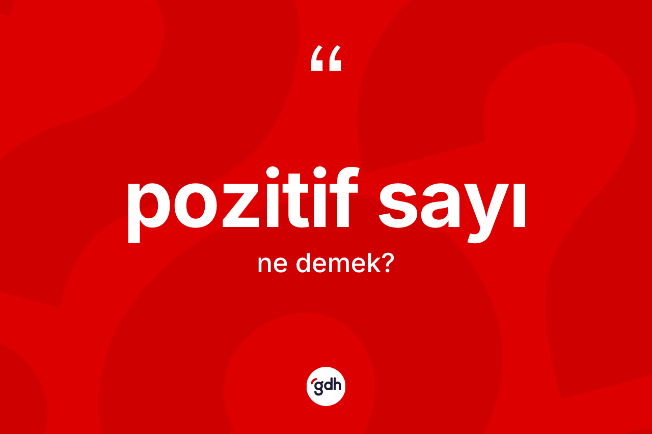 Pozitif sayı kelimesi ne demek? Pozitif sayının TDK'ya göre anlamı nedir?