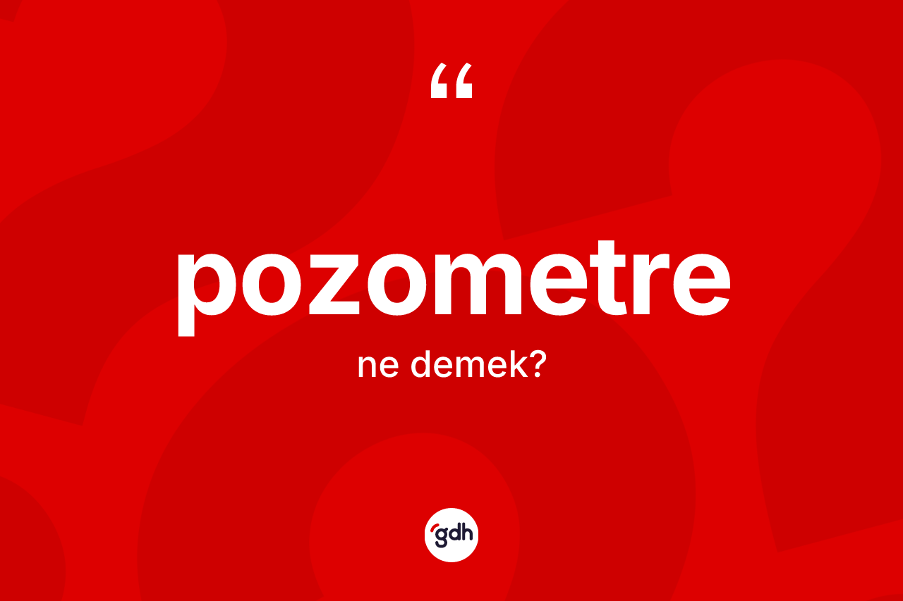 Pozometre ne anlama gelir? Pozometrenin TDK'ya göre anlamı nedir?