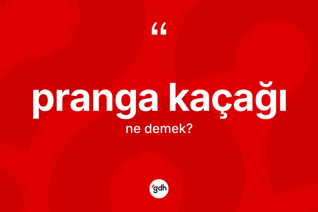 Pranga kaçağı kelimesinin sözlükteki tanımı nedir? Pranga kaçağının kısaca tanımı nedir?