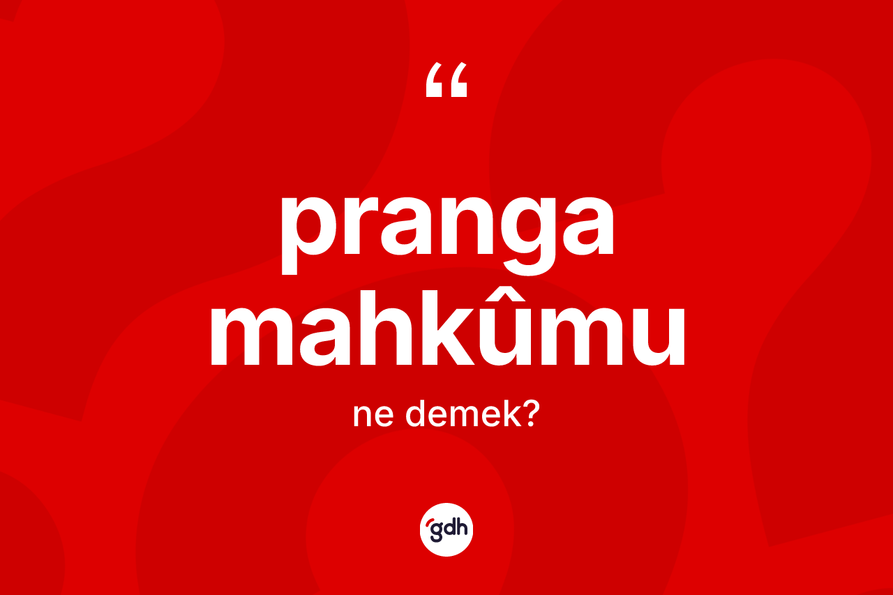 Pranga mahkûmu kelimesinin anlamı nedir? Pranga mahkûmunun sözlükteki anlamı nedir?