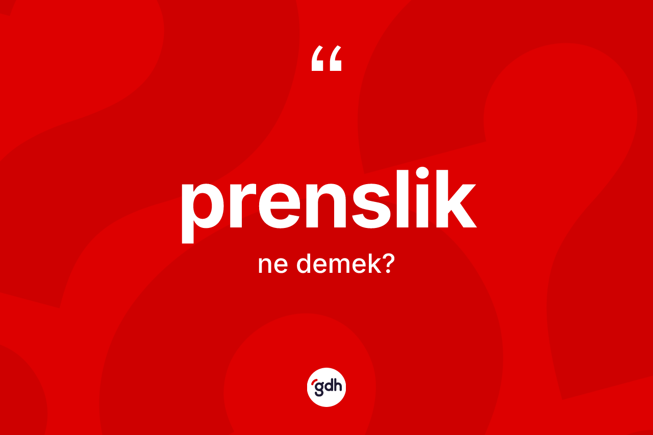 Prenslik kelimesi ne demek? Prenslik kelimesinin TDK anlamı nedir?