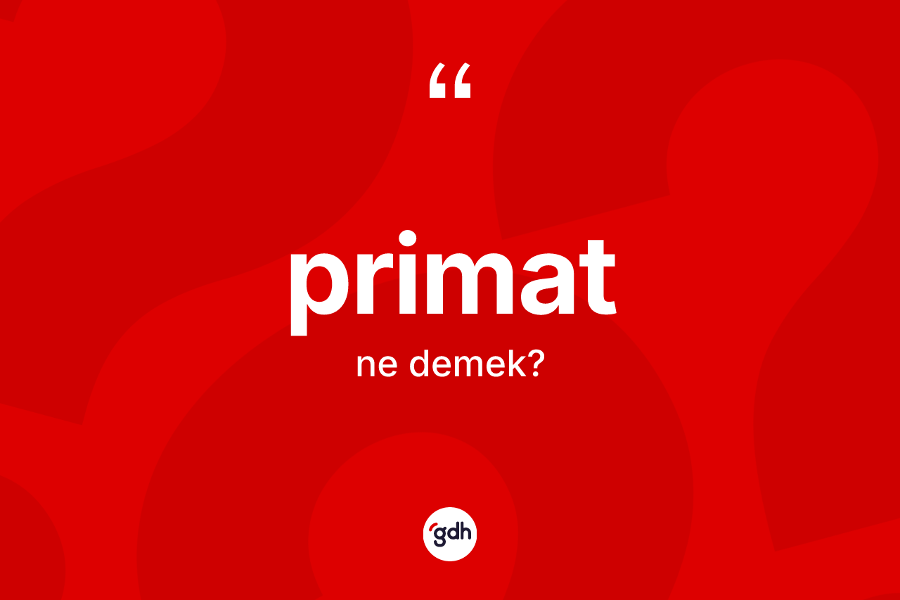 Primat nedir? Primatın TDK'ya göre anlamı nedir?