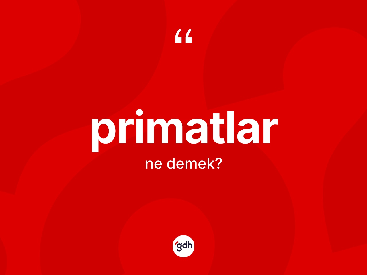 Primatlar kelimesi nedir? Primatların sözlükteki anlamı nedir?