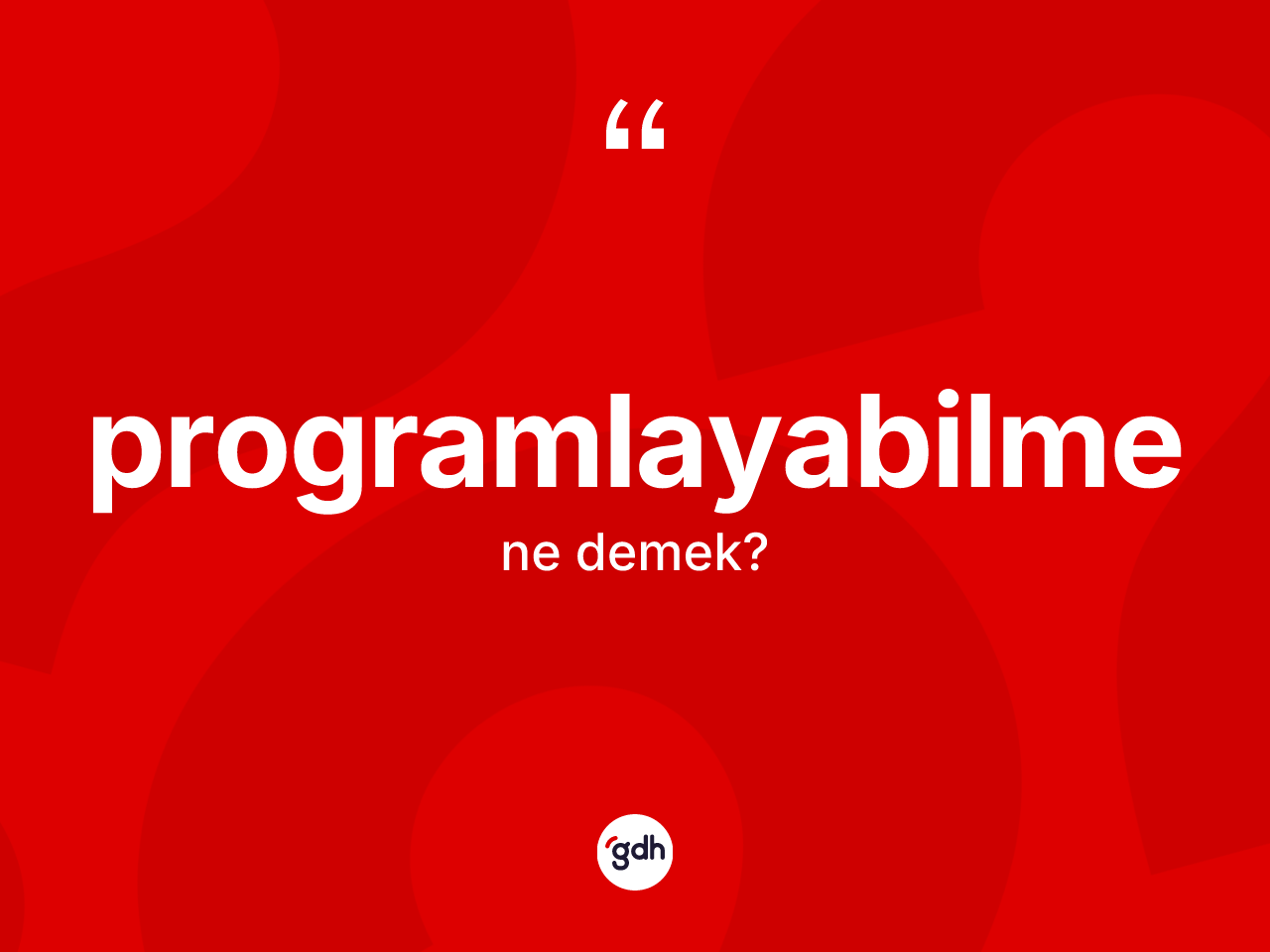 Programlayabilme kelimesi nedir? Programlayabilmenin TDK'ya göre anlamı nedir?