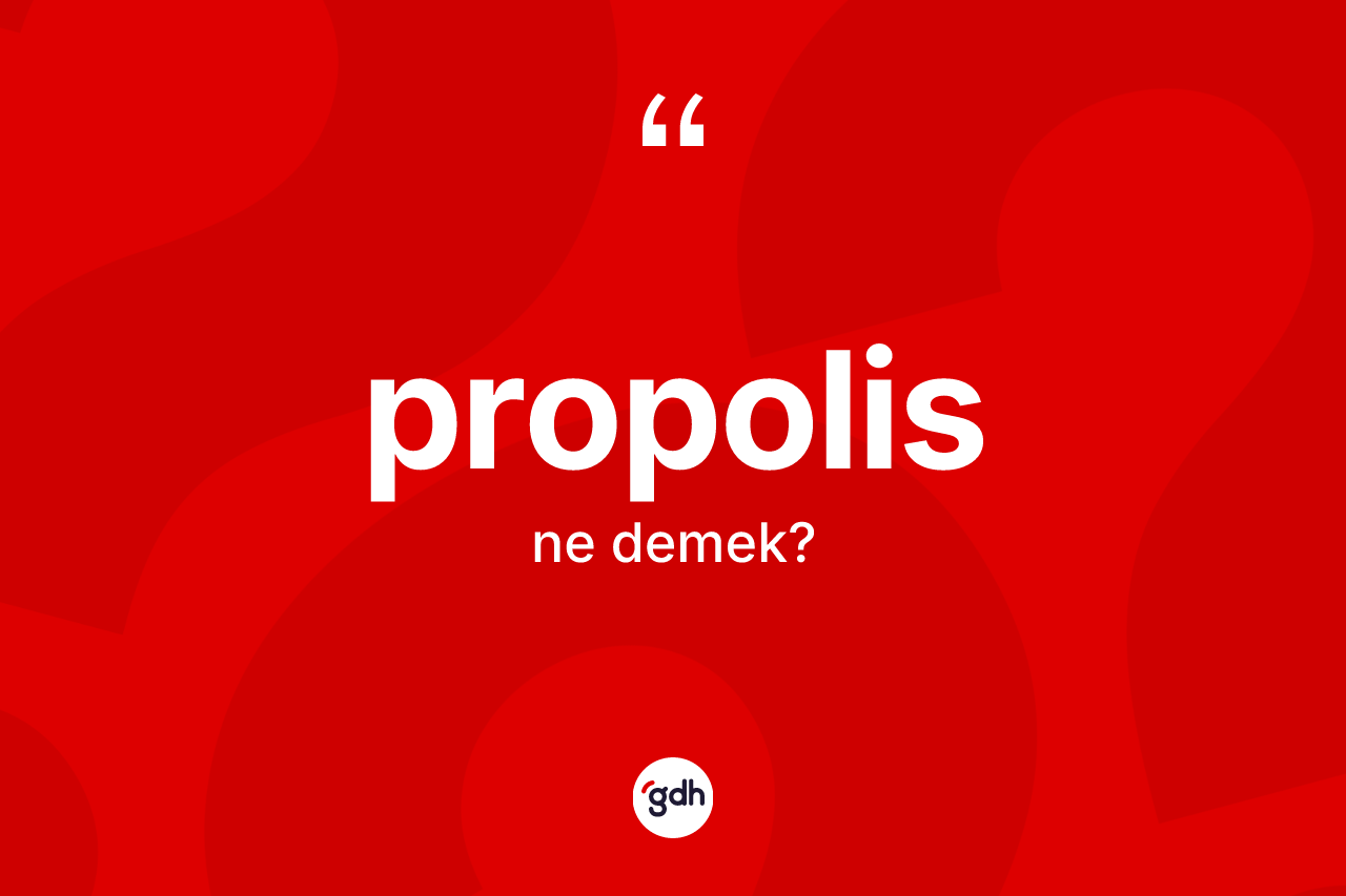 Propolis nedir? Propolisin TDK'ya göre anlamı nedir?