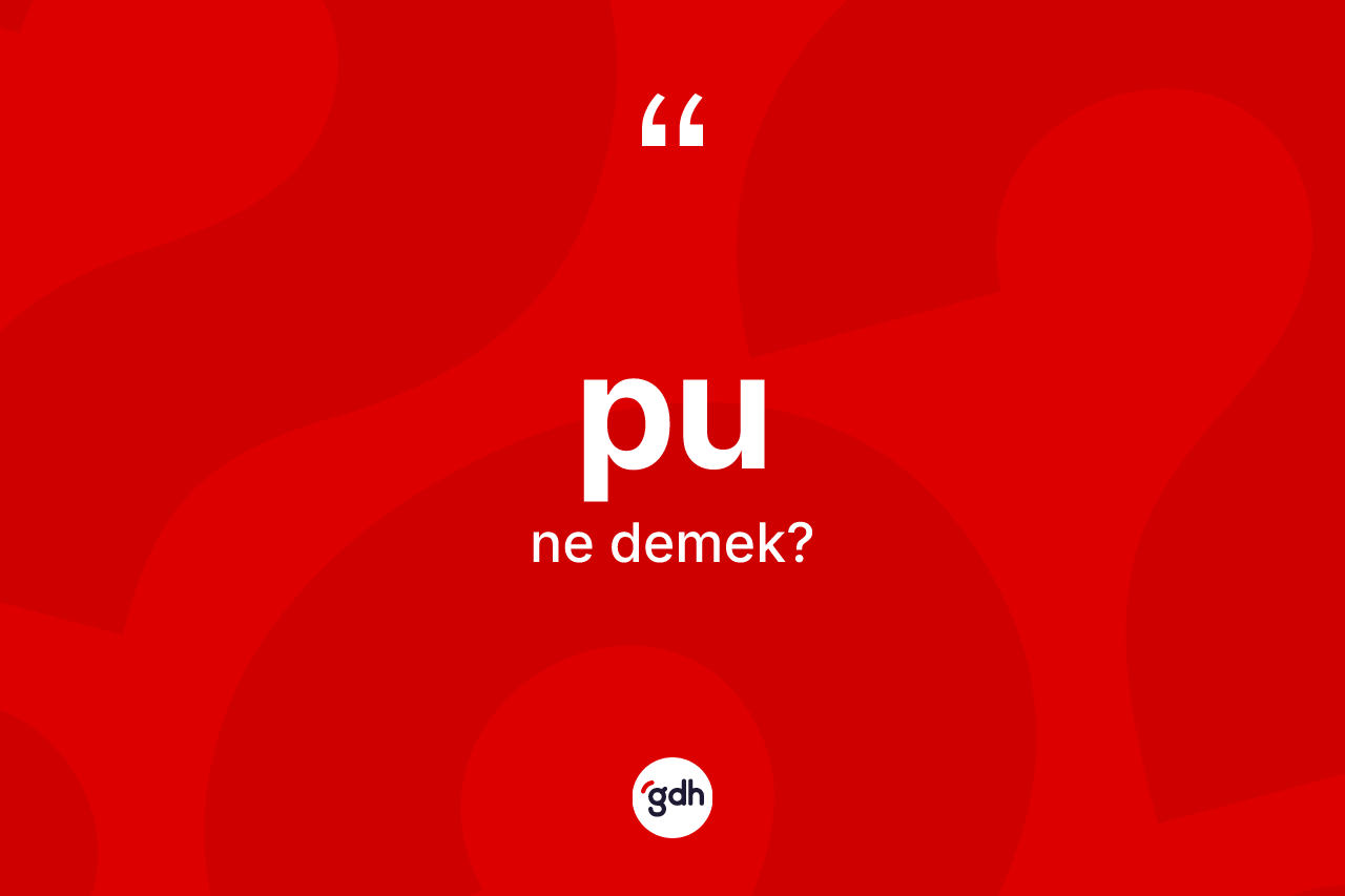 Pu kelimesinin sözlükteki tanımı nedir? Pu kelimesinin kaç farklı anlamı var?