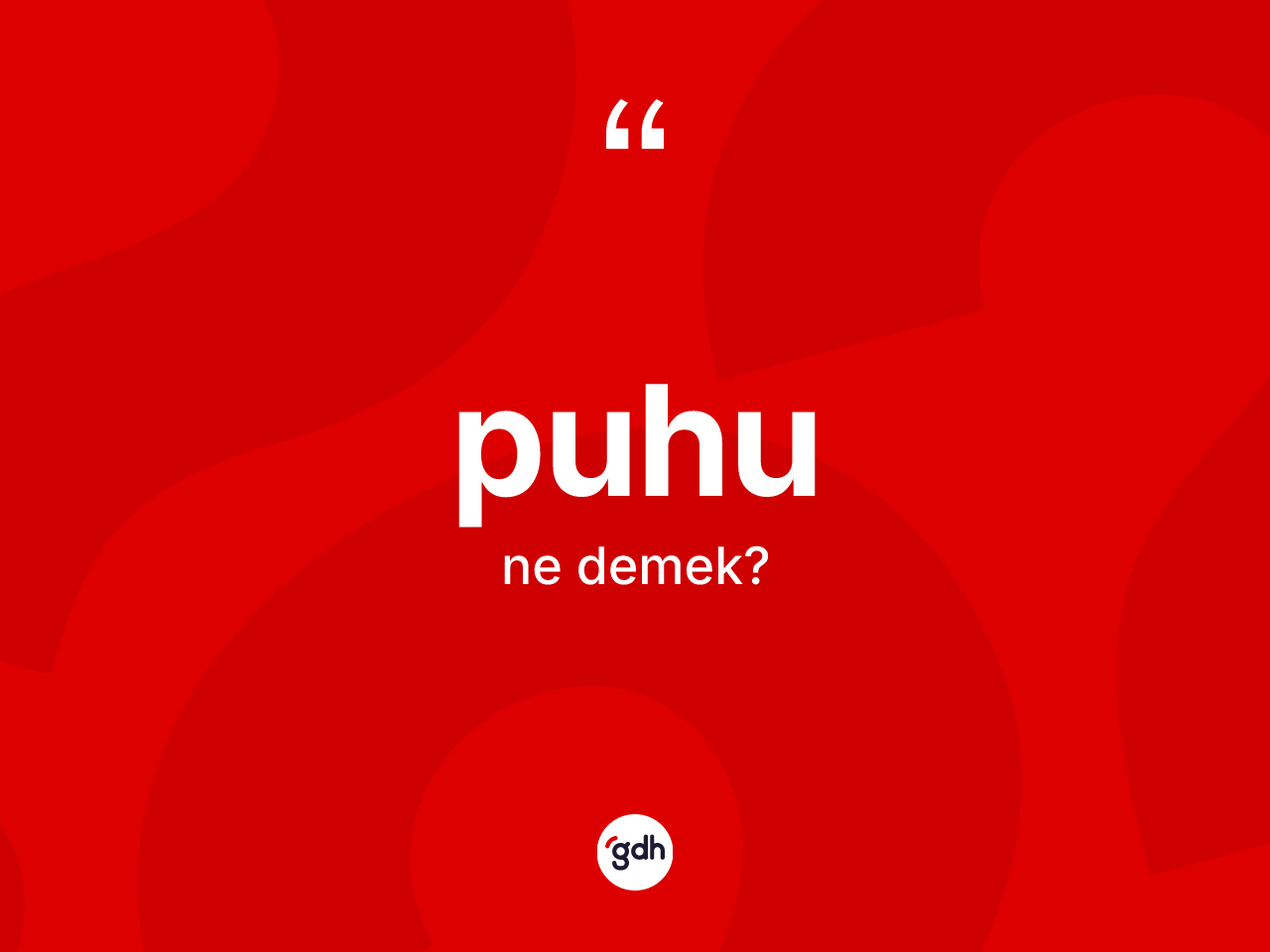 Puhu ne anlama gelir? Puhunun kısaca tanımı nedir?