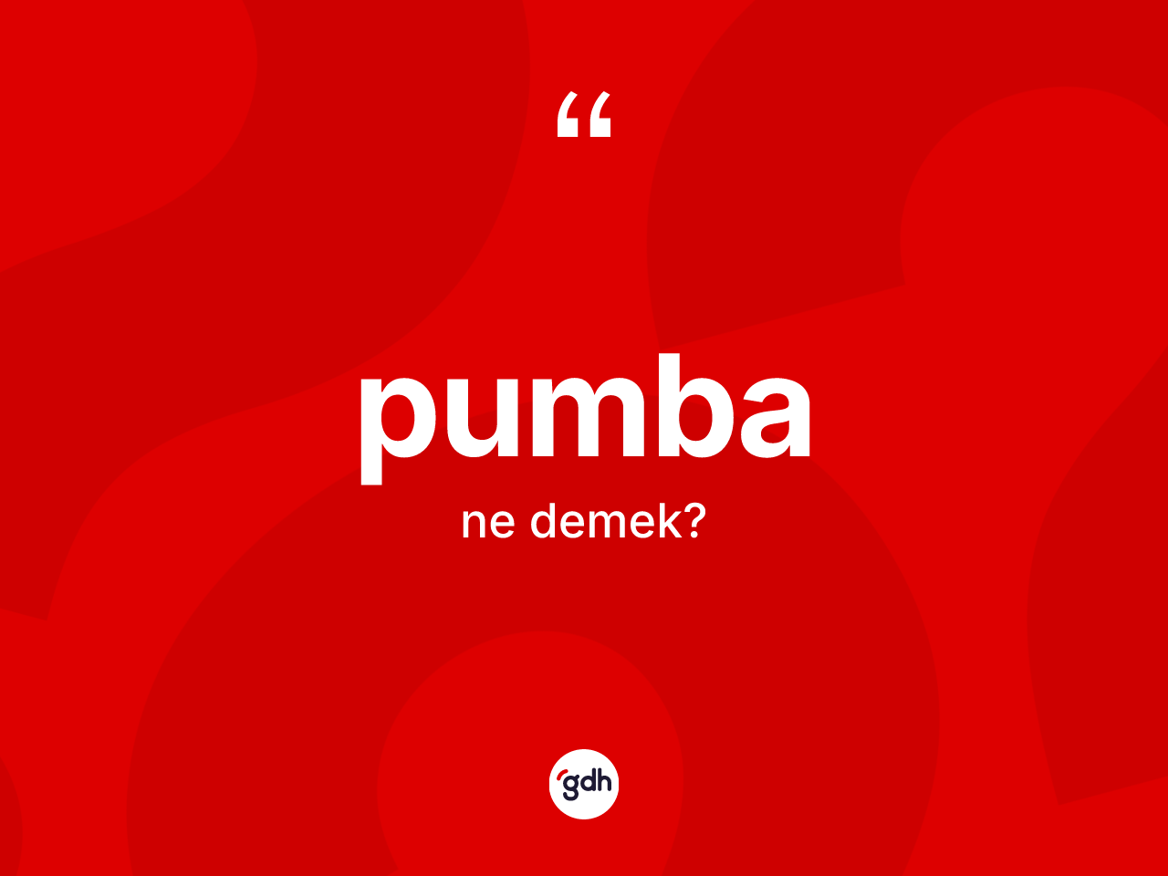 Pumba kelimesinin tanımı nedir? Pumbanın TDK'ya göre anlamı nedir?
