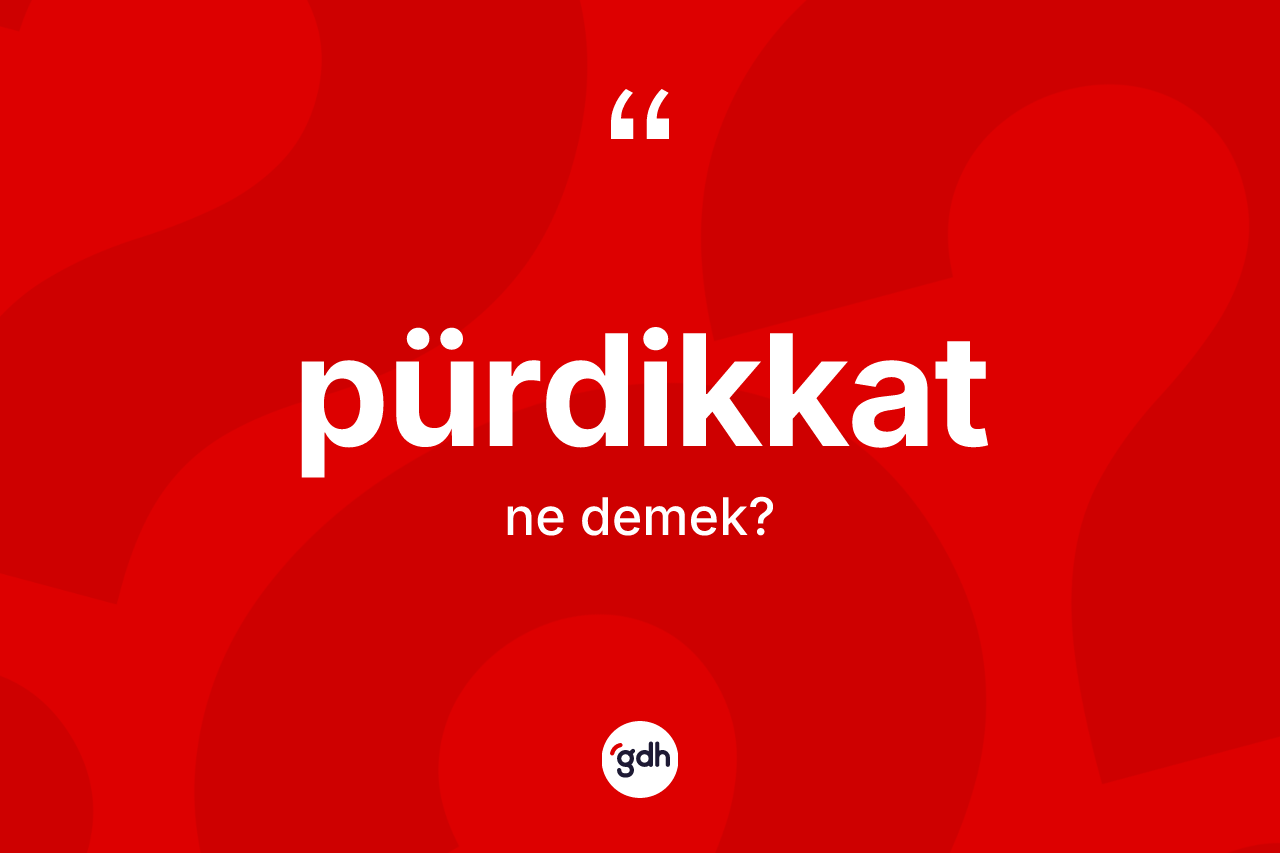 Pürdikkat kelimesinin anlamı nedir? Pürdikkatın TDK'ya göre anlamı nedir?