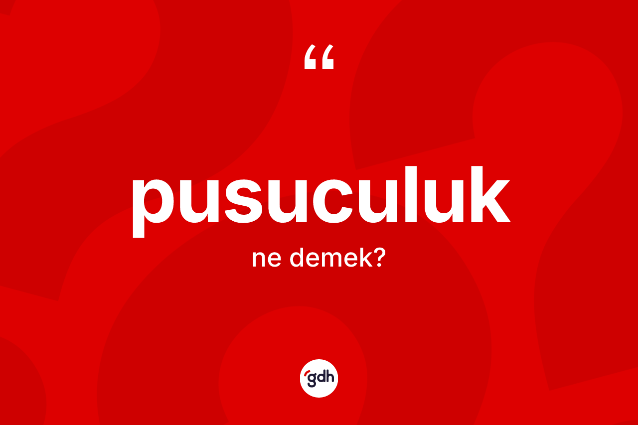 Pusuculuk kelimesinin anlamı nedir? Pusuculuğun TDK'ya göre anlamı nedir?