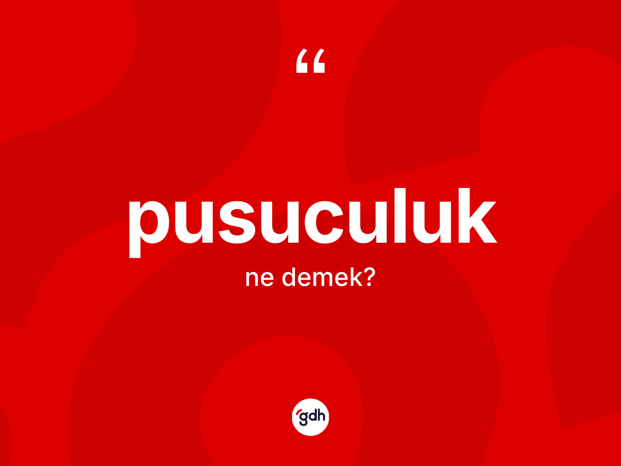 Pusuculuk kelimesinin anlamı nedir? Pusuculuğun TDK'ya göre anlamı nedir?