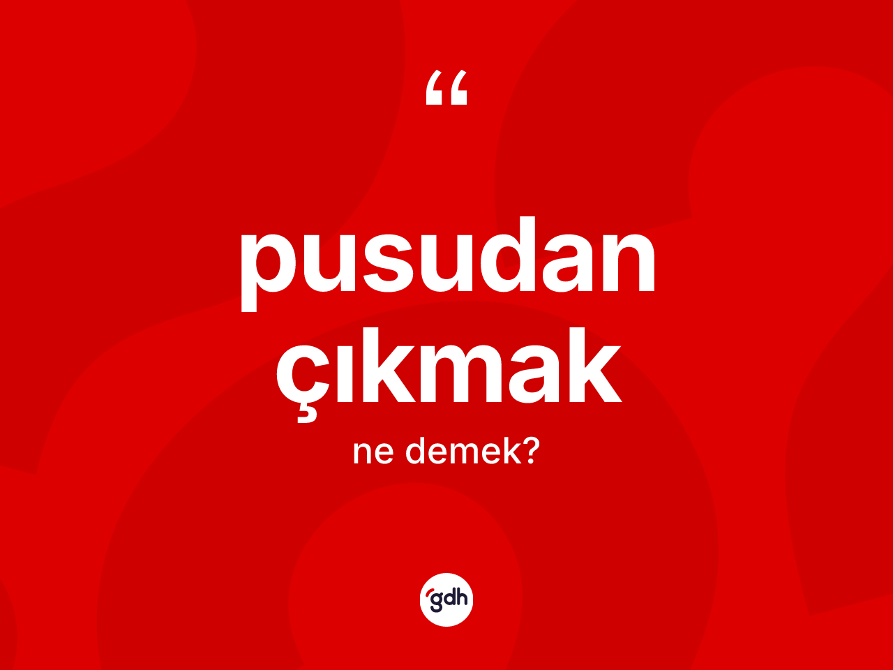 Pusudan çıkmak ifadesi ne demek? Pusudan çıkmak ifadesi nerede kullanılır?