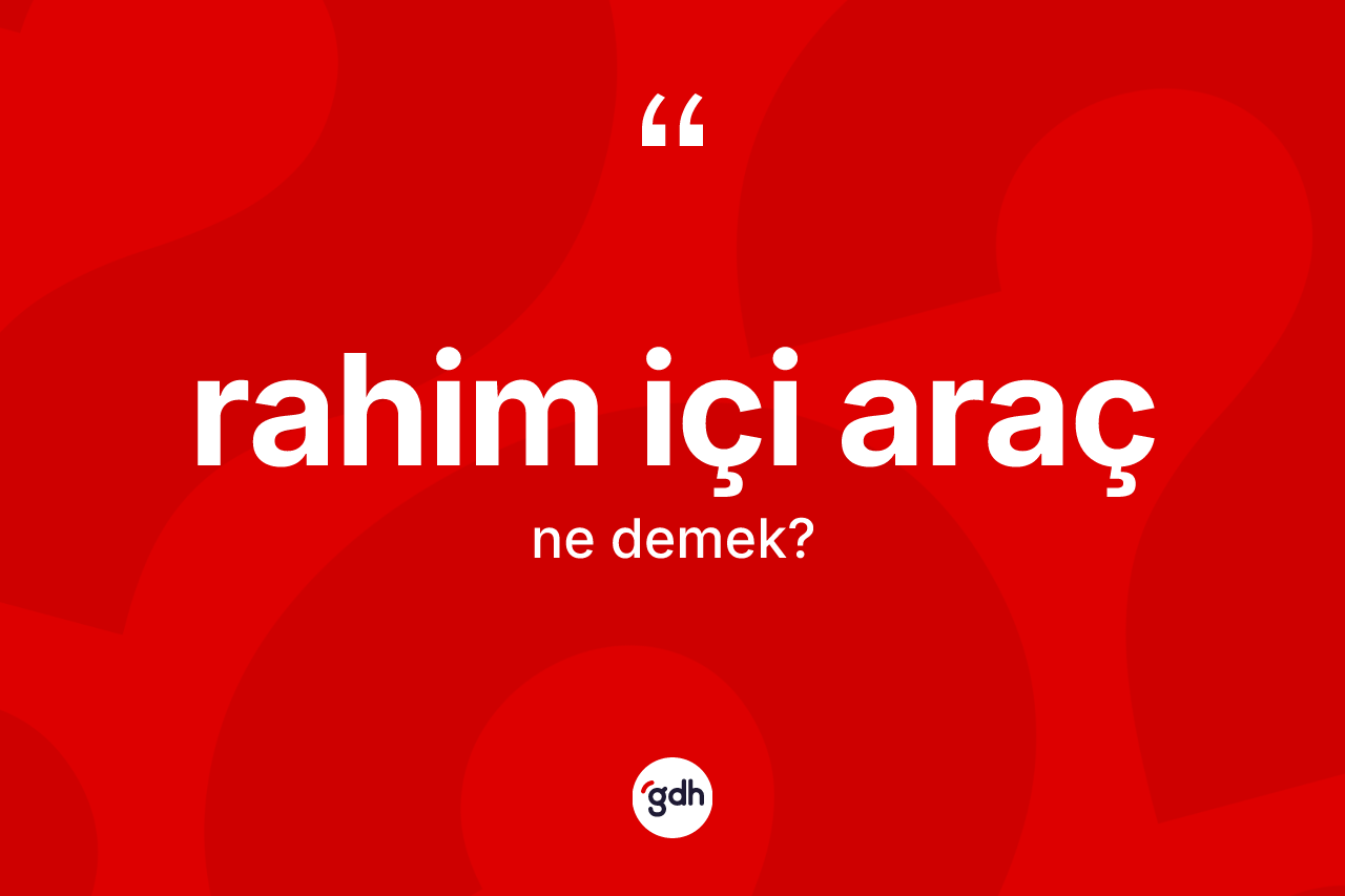 Rahim içi araç kelimesinin anlamı nedir? Rahim içi aracın TDK'ya göre anlamı nedir?