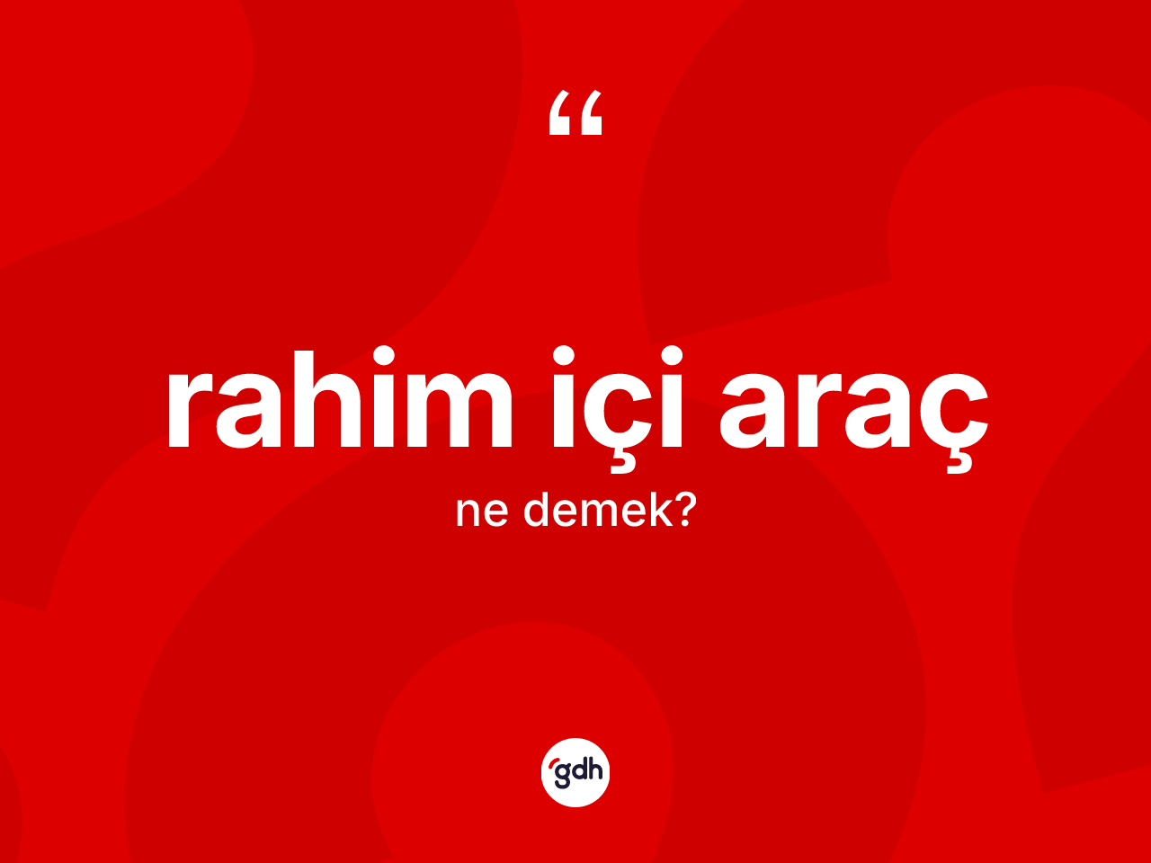 Rahim içi araç kelimesinin anlamı nedir? Rahim içi aracın TDK'ya göre anlamı nedir?