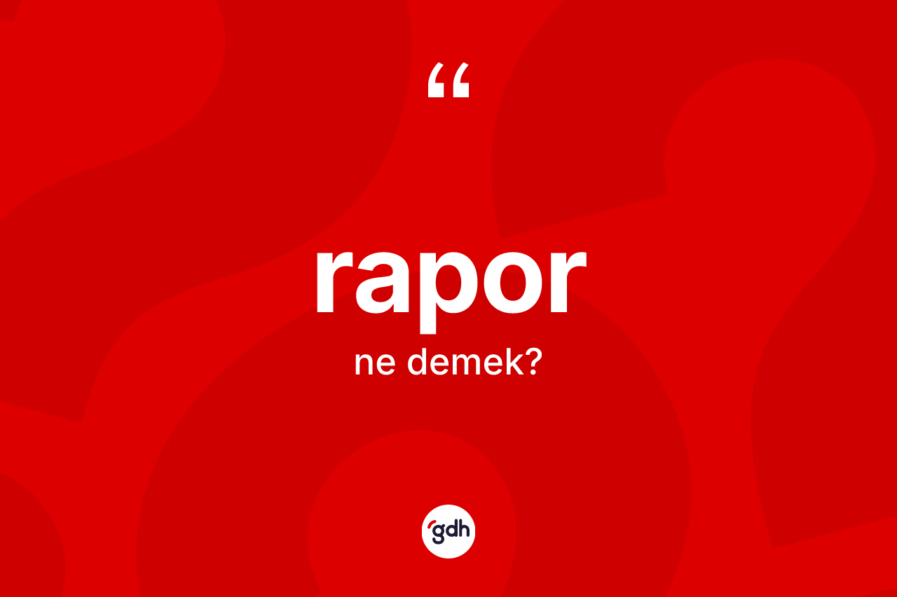 Rapor kelimesinin anlamı nedir? Raporun TDK'ya göre anlamı nedir?